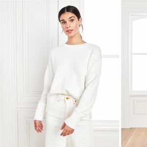 Quince white cotton sweater - M
